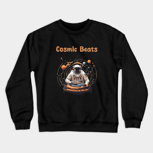 Dj Astronaut in space Crewneck Sweatshirt by Patterns-Hub